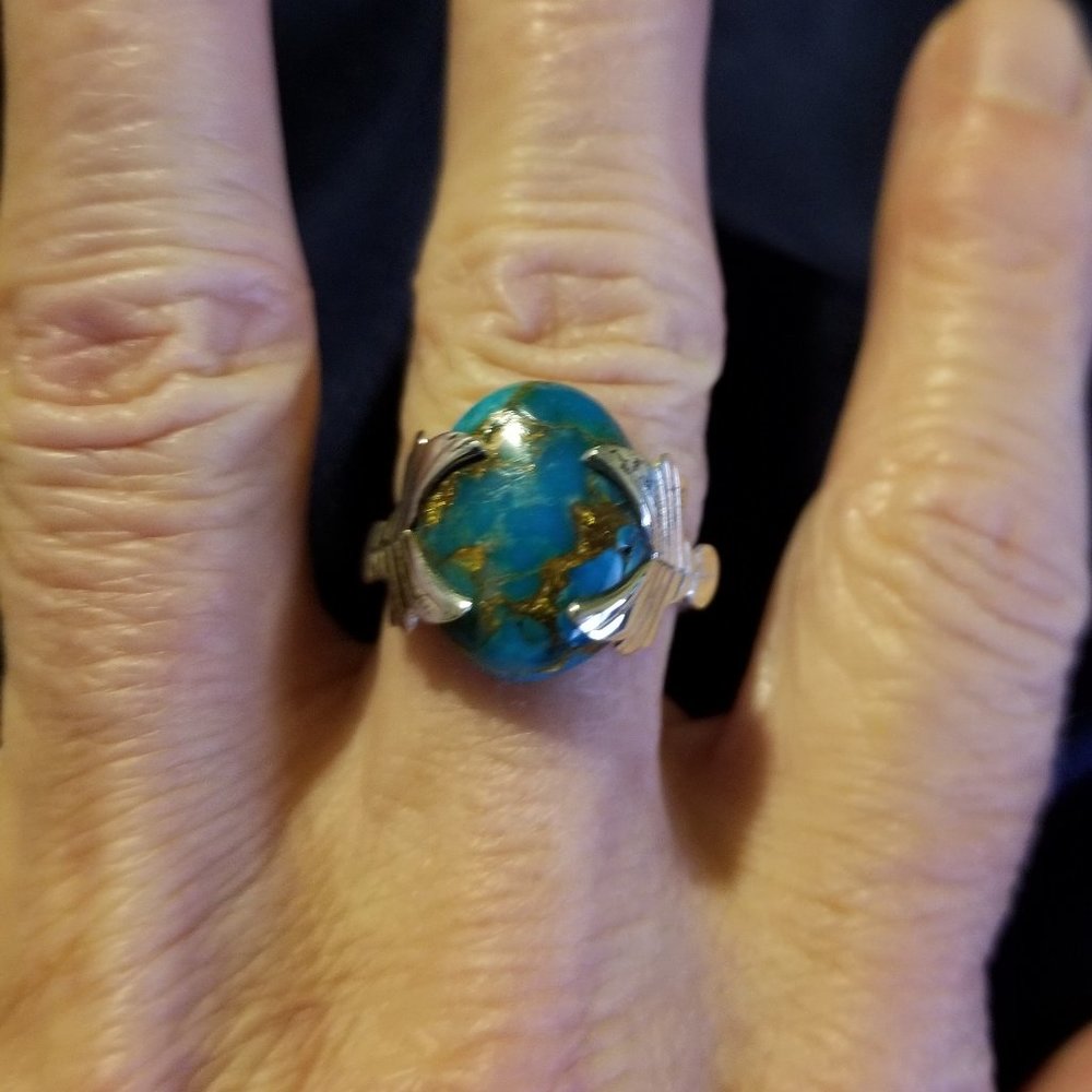 Turquoise / Sterling Silver Ring .925 - Sz 7